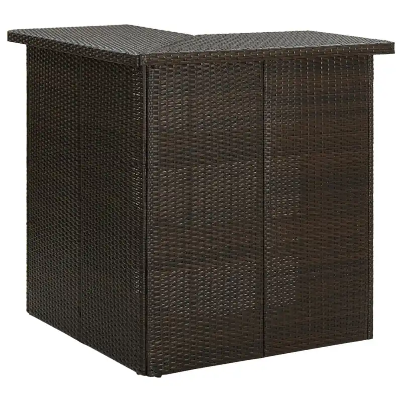 Narożny stolik barowy, brązowy, 100x50x105 cm, rattan PE Zamów teraz