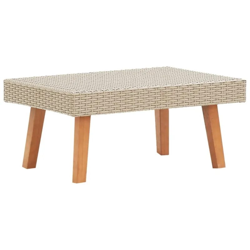 Stolik kawowy do ogrodu, rattan PE, beżowy Darmowy zwrot