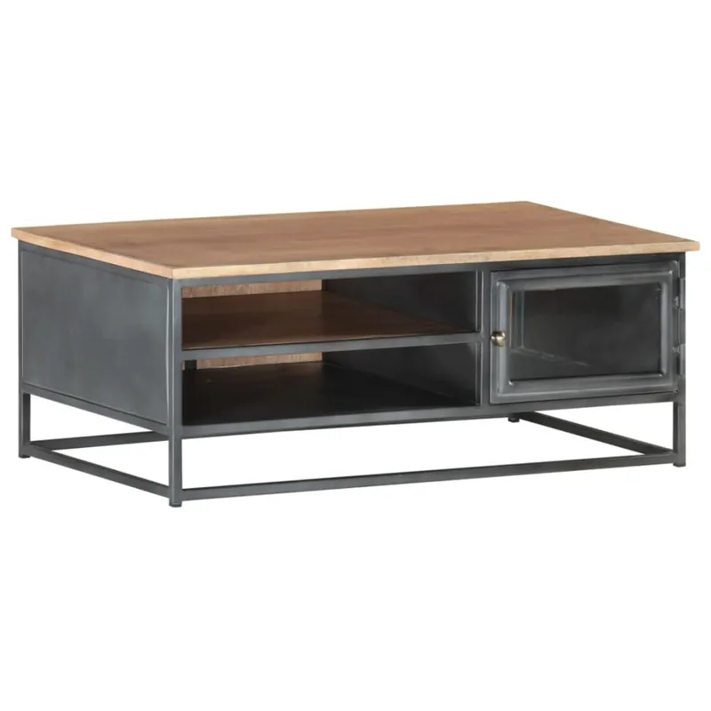 Do wyczerpania zapasów Stolik kawowy, szary, 90x50x35, lite drewno akacjowe