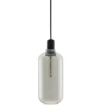 Nie przegap Lampa Wisząca Amp Podłużna Przydymiony Czarny Normann Copenhagen