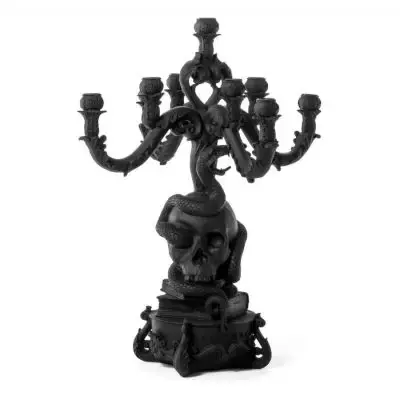 Świecznik Giant Burlesque Skull Czarny Seletti Dostępne od ręki