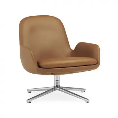 Obniżka ceny Fotel Obrotowy Era Niski Brązowy Skórzany Normann Copenhagen