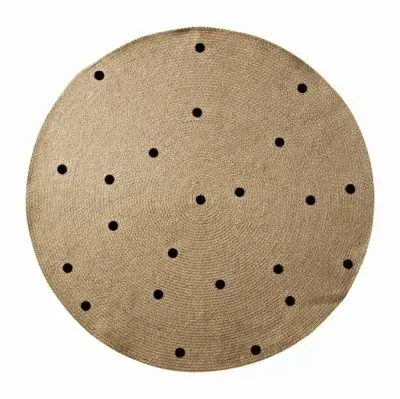 Wyjątkowa oferta Dywan Okrągły Black Dots 130 Cm Cm Ferm Living