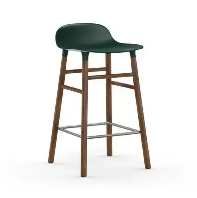 Krzesło Barowe Form Podstawa Orzech Zielone Normann Copenhagen Oferta czasowa