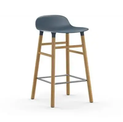 Wyprzedaż Krzesło Barowe Form Dębowa Podstawa Niebieskie Normann Copenhagen