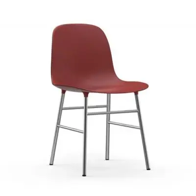 Krzesło Form Chromowana Podstawa Czerwone Normann Copenhagen Tani