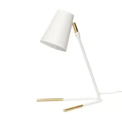 Lampa Stołowa Biało-Mosiężna Hubsch Super okazja