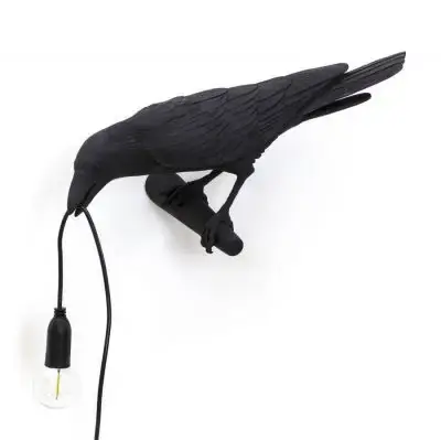 Premium Kinkiet Bird Looking Czarny Seletti