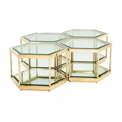 Sprawdź teraz Stolik Kawowy Sax Set Of 4 Gold Eichholtz