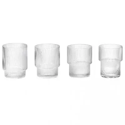 Szklanka Ripple Transparentna 4 Szt. Ferm Living Hit cenowy