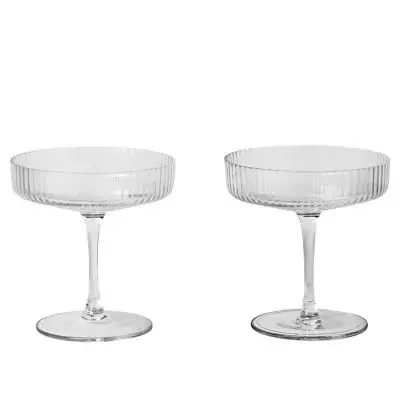 Kieliszki Do Szampana Ripple 2 Szt. Transparentne Ferm Living Wyprzedaż