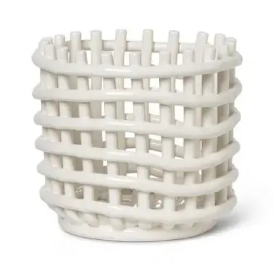 Kosz Ceramiczny Mały Biały Ferm Living Ostatnie sztuki