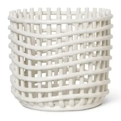 Wysoka jakość Kosz Ceramiczny Duży Biały Ferm Living