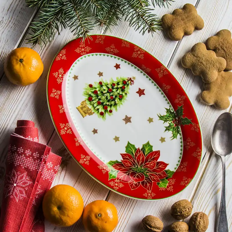 Okazja Półmisek porcelanowy MERRY CHRISTMAS 20,5 x 29,5 cm