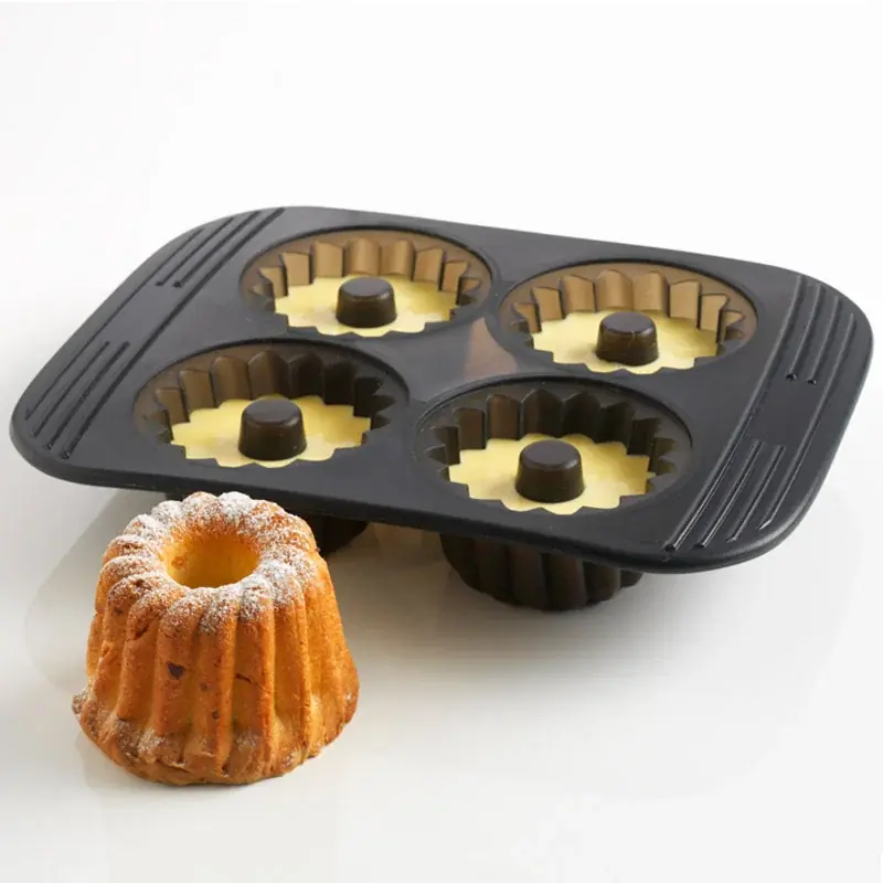 Darmowy zwrot MASTRAD Babeczki szara - forma do pieczenia 4 muffinek i babeczek silikonowa