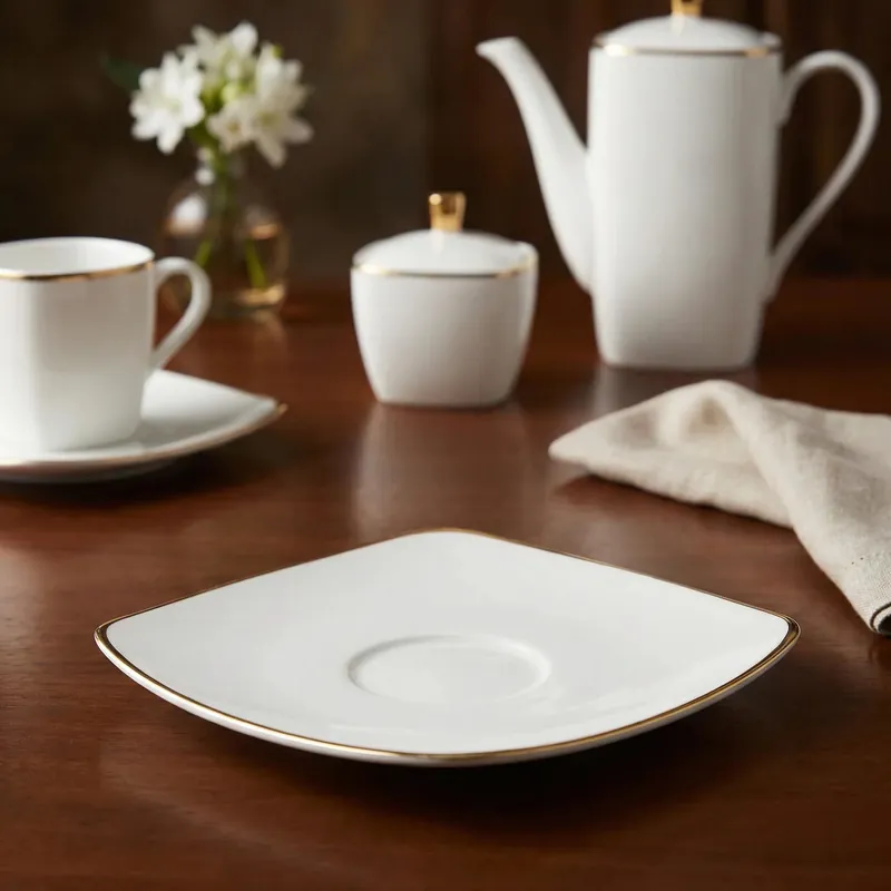 Spodek porcelanowy MARIAPAULA MODERNA GOLD biały ze złotym zdobieniem 16 cm Kup online