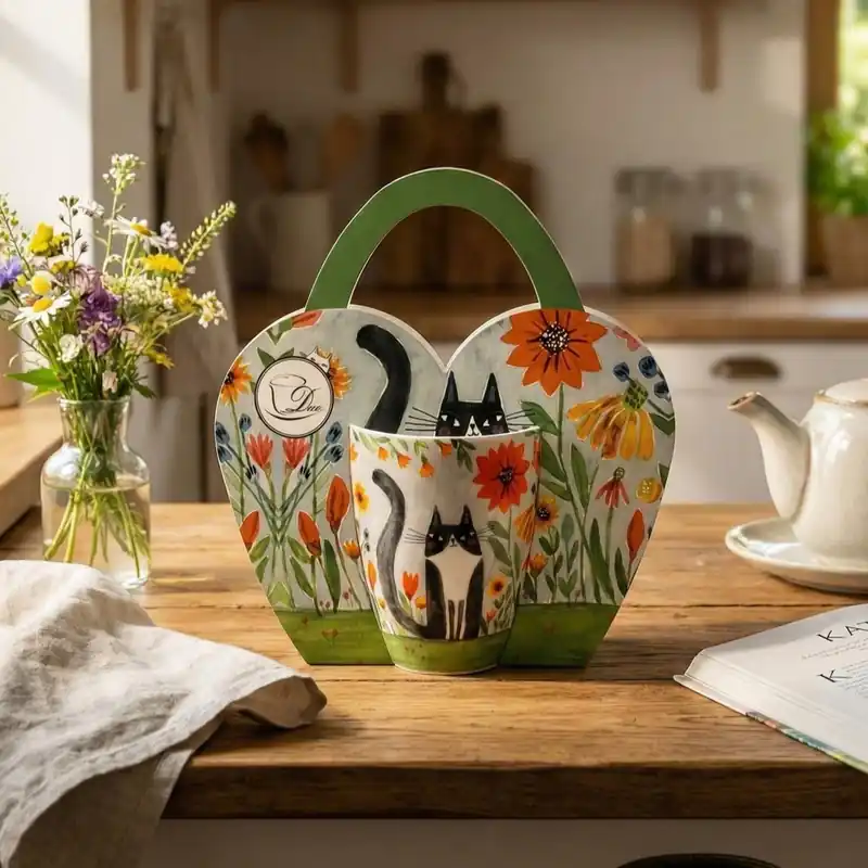 Szybka dostawa Kubek porcelanowy DUO ANIMALS KOCI ŚWIAT ŁĄKA 360 ml
