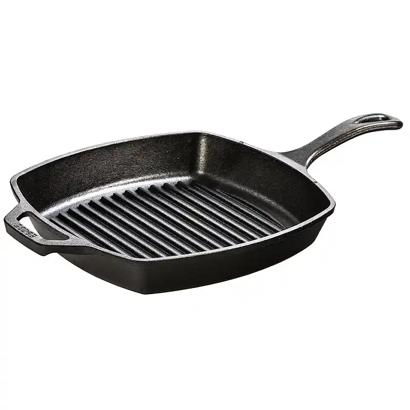 Obniżka ceny LODGE Ribs 26 x 26 cm czarna - patelnia grillowa żeliwna