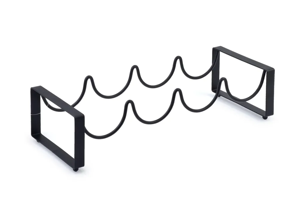 Stojak na wino metalowy MONDEX CEDRIC WAVE CZARNY 44,8 x 11 cm Darmowy zwrot