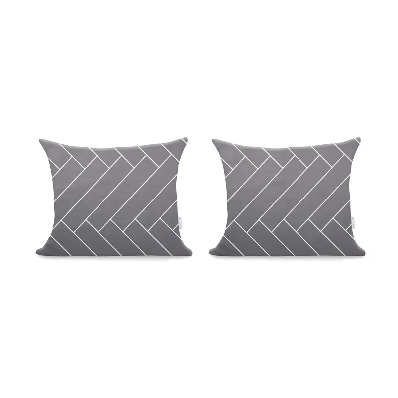 Poszewki na poduszkę dekoracyjne dwustronne z satyny bawełnianej DECOKING PANELS SZARE 50 x 60 cm 2 szt. Wyprzedaż