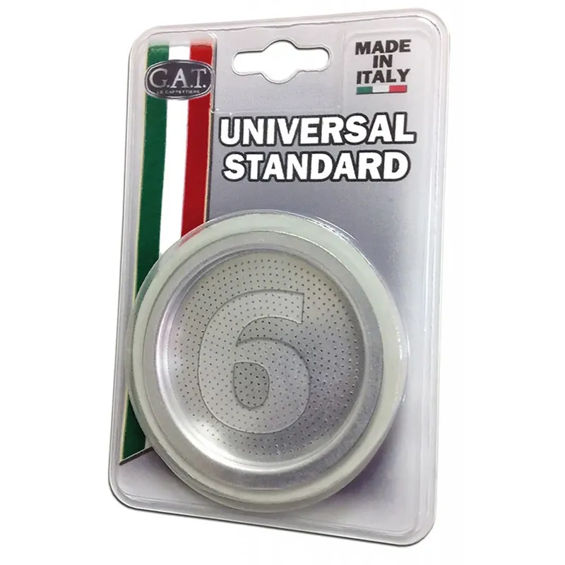 GAT Universal Big na 2 filiżanki espresso 2 szt. - uszczelki do kawiarki silikonowe z sitkiem Oferta limitowana