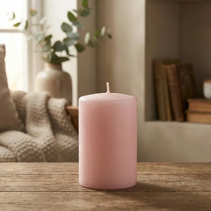 Hit cenowy Świeca walec parafinowa ARTMAN CLASSIC CANDLES 7 x 17,5 cm różowa
