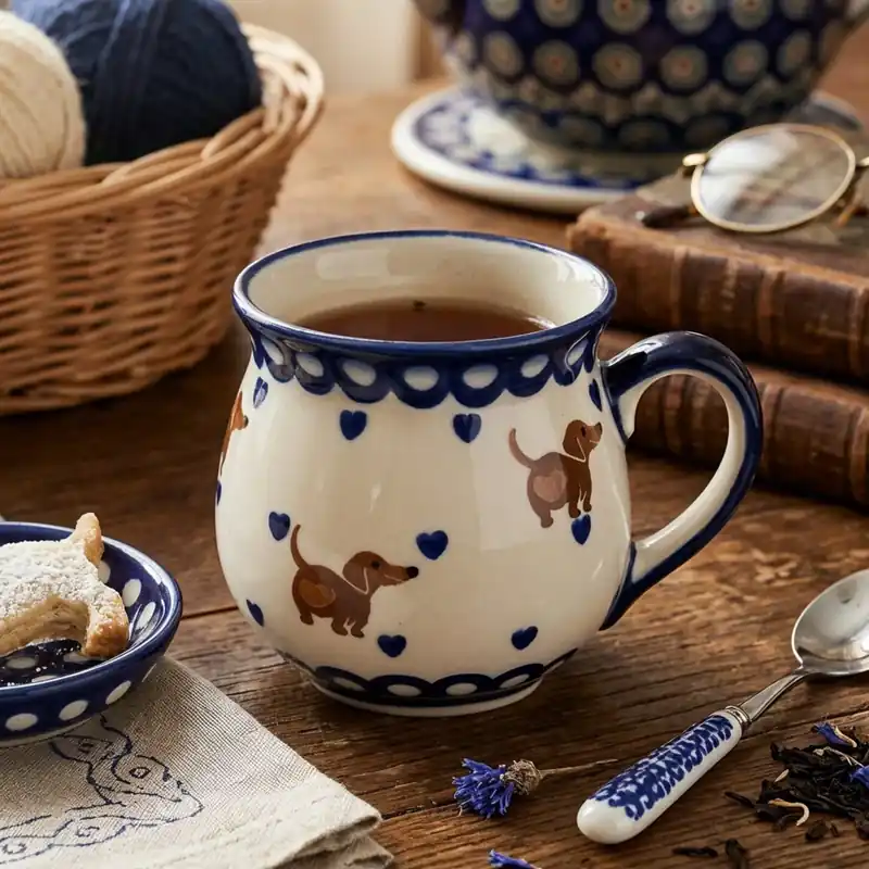 Kubek 300 ml - wzór DP 1324 (Jamniki tyłem) - Ceramika Bolesławiecka Kalich (2 gat.) Tylko dziś
