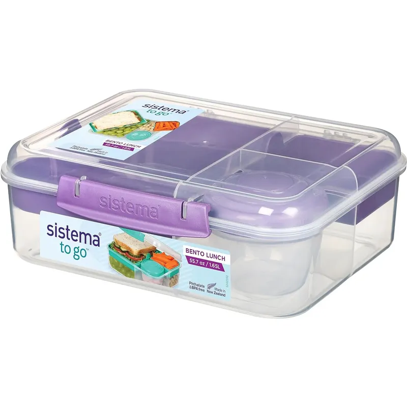 Obniżka ceny SISTEMA To Go Bento Lunch 1,65 l - lunch box trzykomorowy z pojemnikiem na jogurt