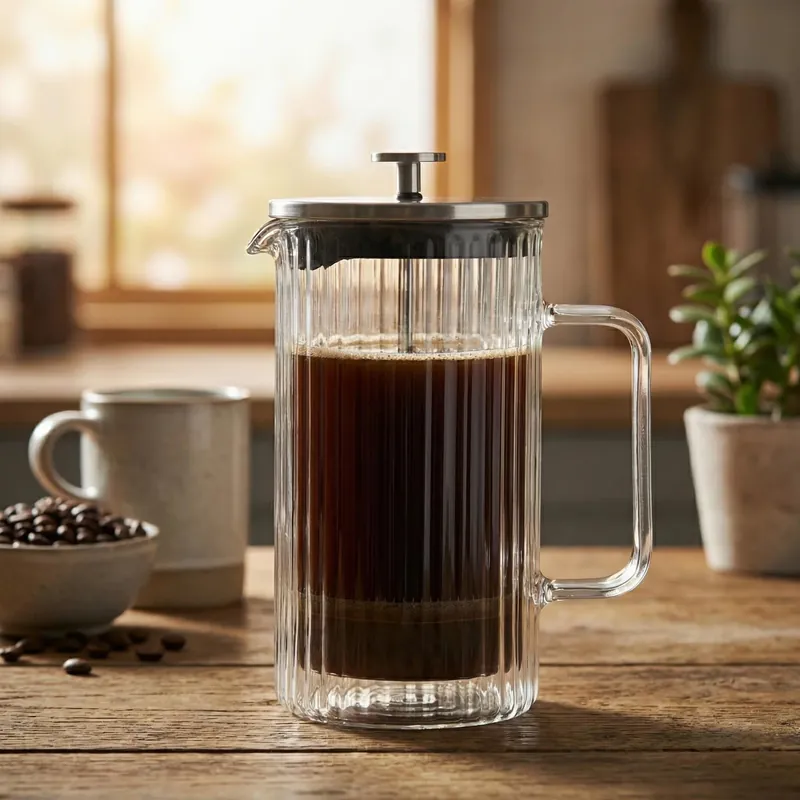 Promocja VIALLI DESIGN Tulip 1 l - french press / zaparzacz do kawy i herbaty tłokowy ryflowany