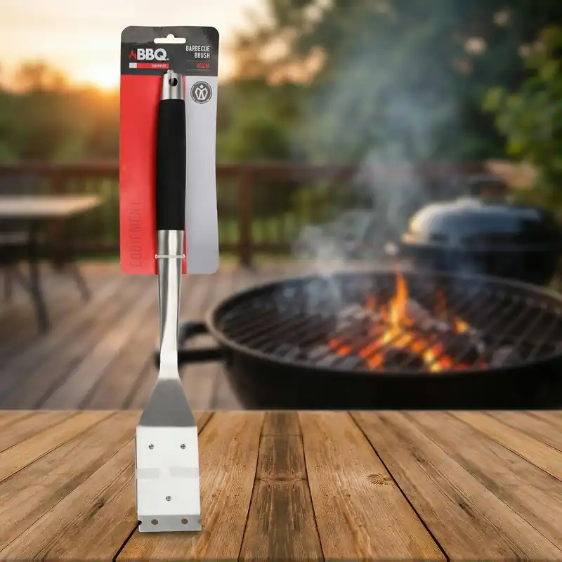 Szczotka do grilla z drapakiem MONDEX BBQ EQUIPMENT 46 cm srebrno-czarna Cena promocyjna