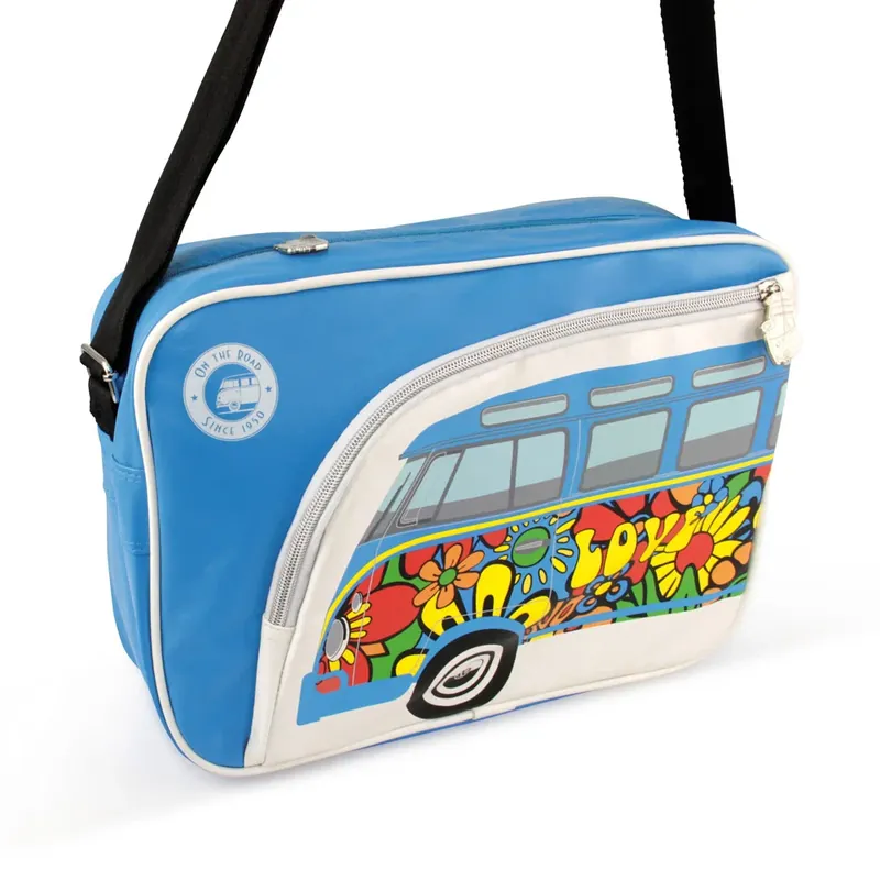 Torba na ramię poliestrowa VOLKSWAGEN COLLECTION BY BRISA LOVE BUS NIEBIESKA Dostępne od ręki