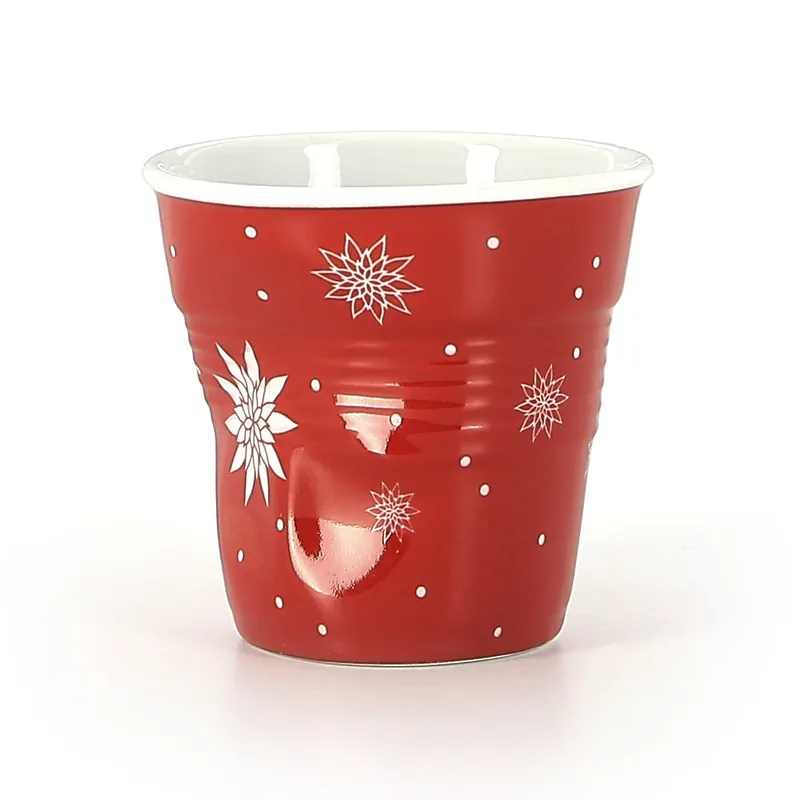 REVOL Froisses Christmas Flower 80 ml czerwony – kubek do espresso porcelanowy Rabat