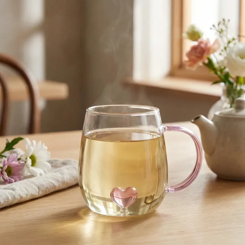 Dodaj do koszyka Kubek szklany cienkościenny ALTOM DESIGN LILU SERCE 450 ml