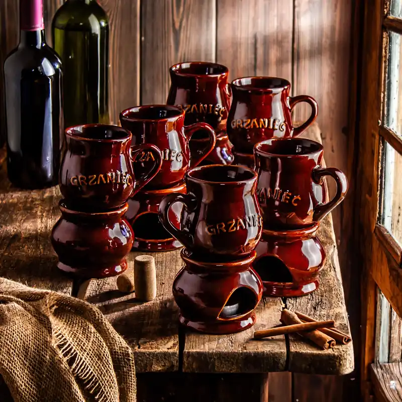 Kubki do grzańca z napisem ceramiczne z podgrzewaczem 250 ml 12 el. Super okazja