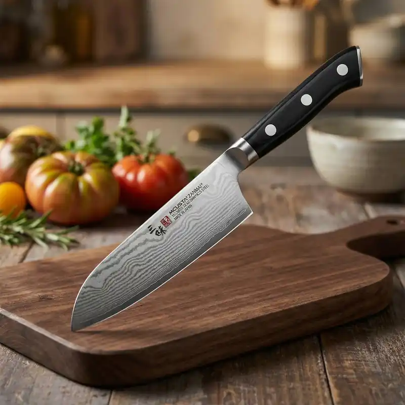 MCUSTA Zanmai Classic Damascus Pakka 18 cm - nóż japoński Santoku ze stali damasceńskiej Okazja