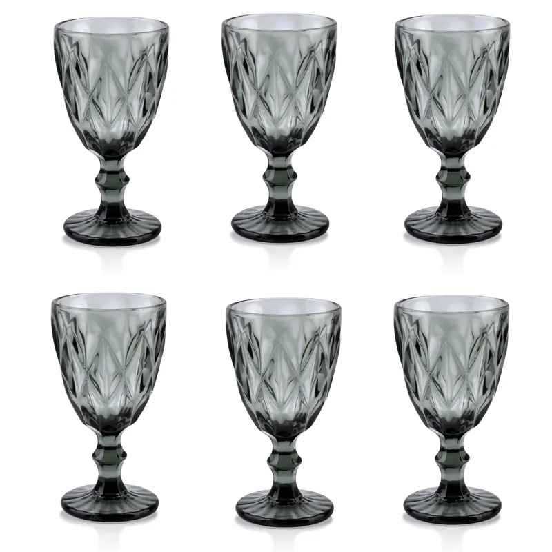 Kup teraz Kieliszki do wody i wina czerwonego szklane AFFEK DESIGN ELISE GREY 250 ml 6 szt.