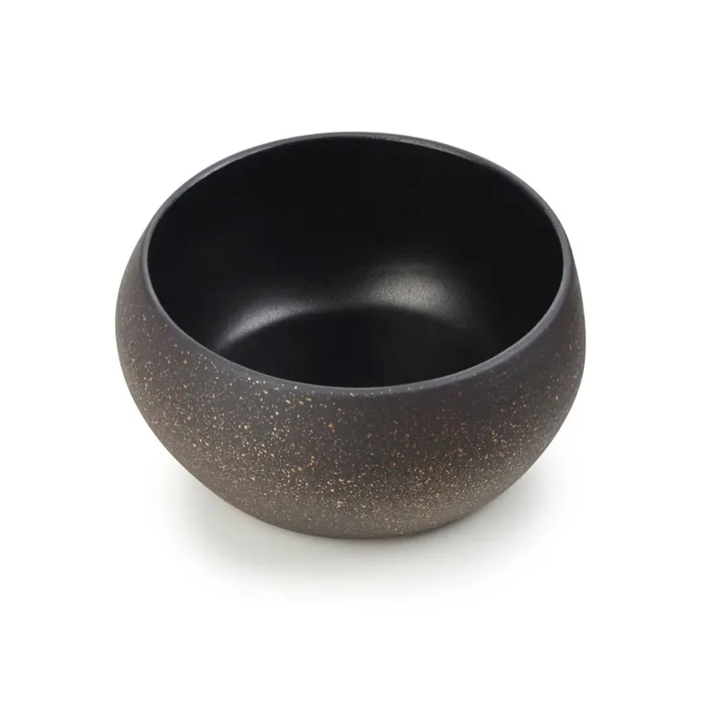REVOL Solstice Cosmic Gold 400 ml czarna – miseczka do dipów i na przekąski porcelanowa Do wyczerpania zapasów