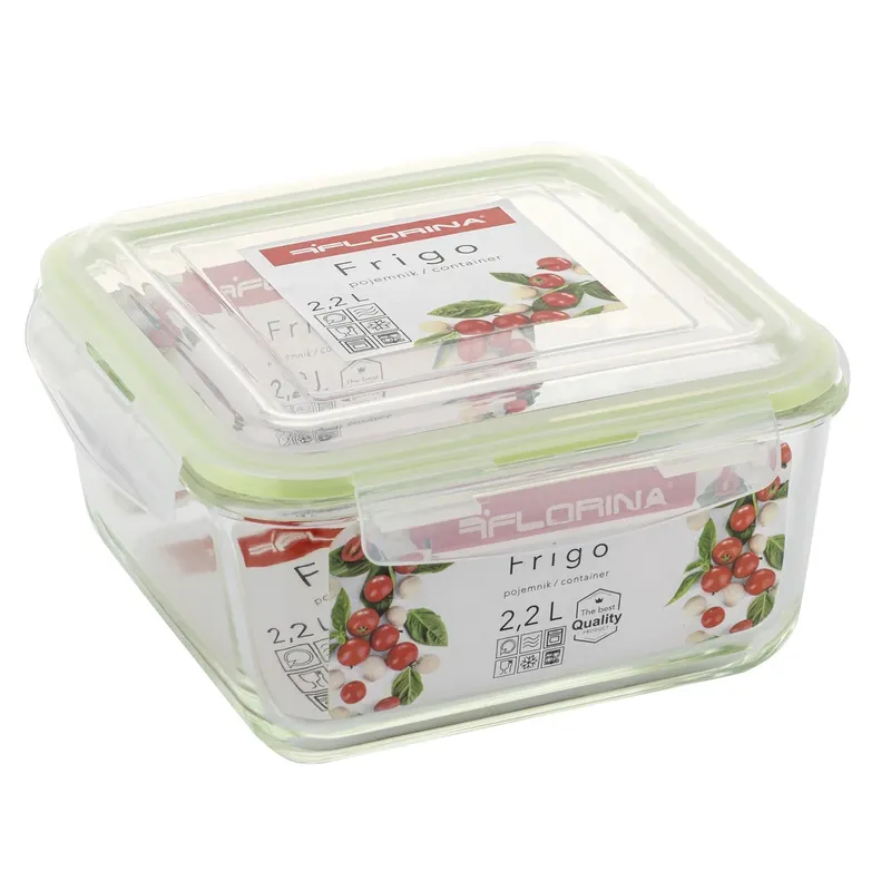 Dodaj do koszyka Pojemnik na żywność szklany z pokrywką FLORINA FRIGO 2,2 l