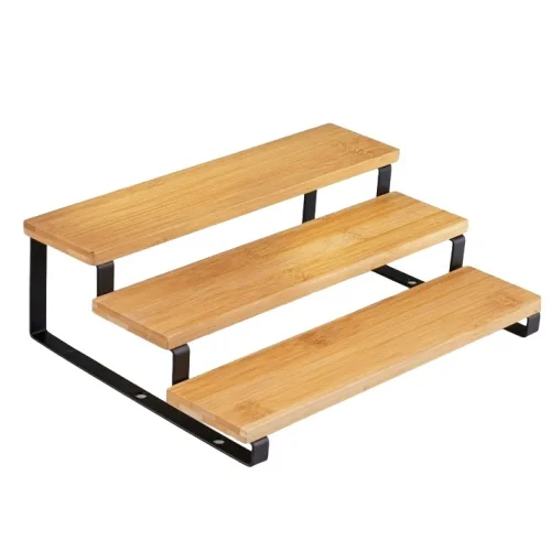 Tani Półka kuchenna bambusowa 32x24x9.5cm organizer 3-poziomowy do kuchni na przyprawy BRUNBESTE BB-5600