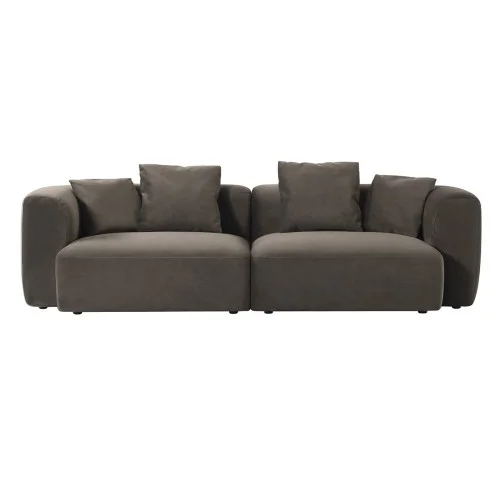 Zamów teraz Sofa Brompton Brown 275 cm obicie velvet brąz poduszki dekoracyjne