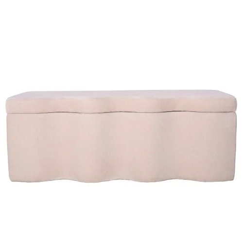 Promocja Kremowa ławka Marylebone 120 cm skrzynia ze schowkiem velvet