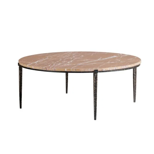 Wybór klientów Marmurowy stolik kawowy Richwood 108 cm brązowy marmur cztery nogi metalowe