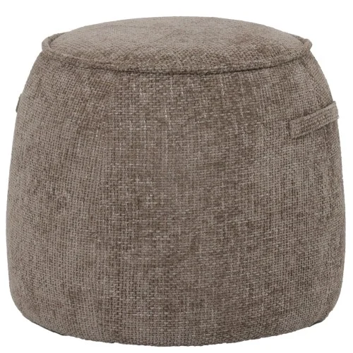 Stołek puf Ennismore 50 cm jasny brąz tkanina chenille Zniżka