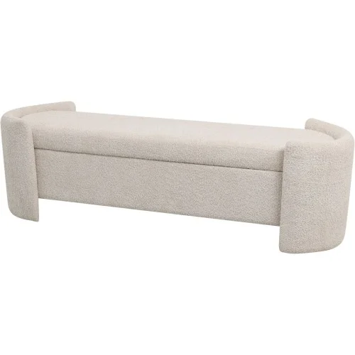 Kremowa ławka Ennismore 160 cm skrzynia ze schowkiem boucle bukla Niska cena
