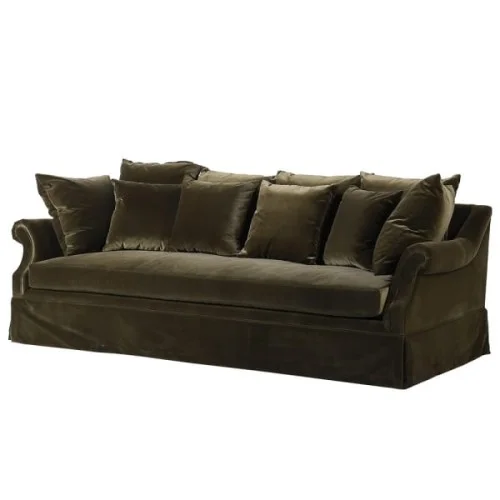 Sofa trzyosobowa Olive velvet bawełna 100% 240 cm szerokości wygodne poduchy Okazja