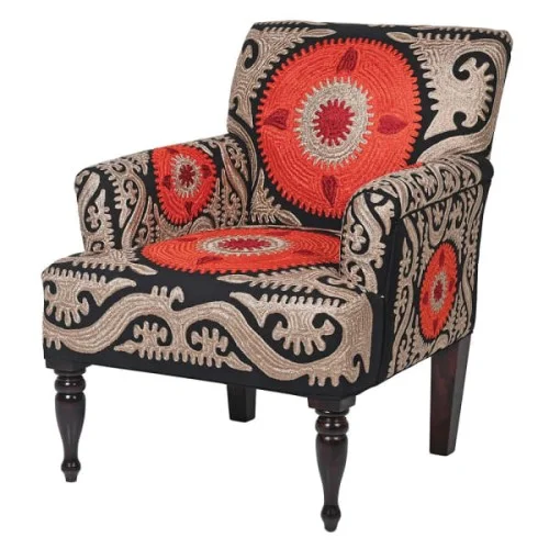 Fotel Colours 88 cm wysokości bawełna drewno mango i sheesham kolorowy fotel Oferta