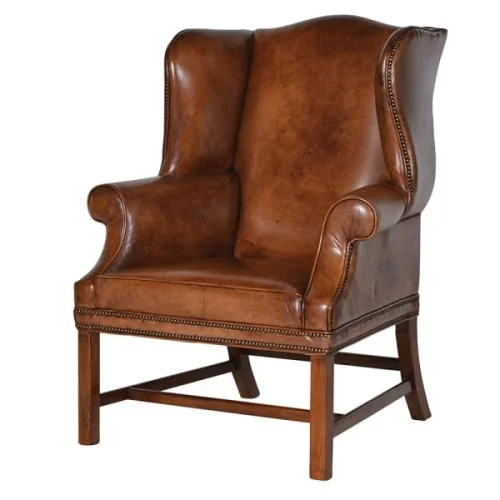 Fotel Royal Leather skórzany 104 cm brązowa skóra naturalna woskowana Tylko do końca tygodnia