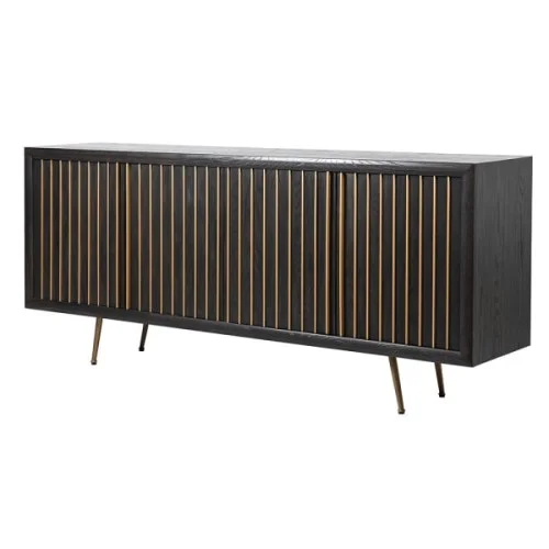 Komoda bufet Battersea 200x87 cm sosna/dąb żelazo zdobione fronty czterodrzwiowa Wybór klientów