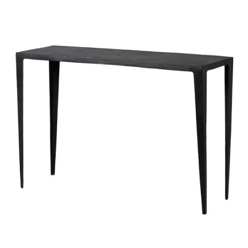 Czarna konsola Enderby Black 120x82 cm aluminium prosta konstrukcja matowa czerń Promocja