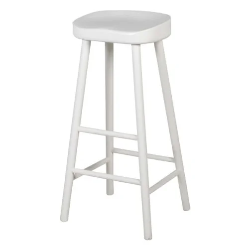 Super okazja Krzesło barowe Farmhouse White 82 cm drewno brzozy białe hoker